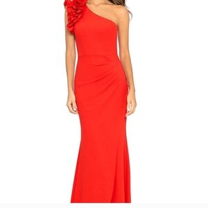 Elegant Red One-Shoulder Dress